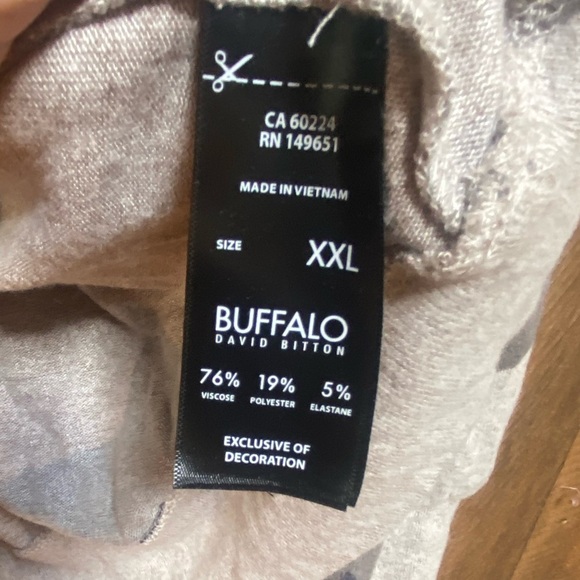 Buffalo David Bitton Women’s XXL Cozy Crewneck Sweatshirt Gray Star Print Banded - Picture 6 of 8